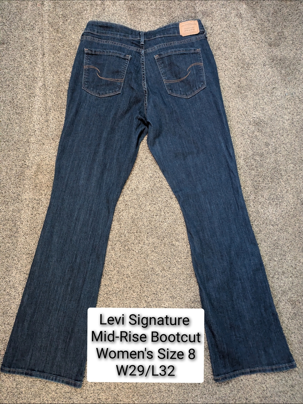 Signature Mid-Rise Bootcut Jeans - Dark Blue